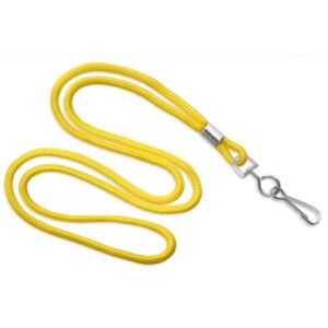 Yellow economy nylon lanyard with swivel hook attachment.